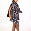 Print dress jacket slit sleeve
