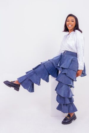 Denim Layered Trousers